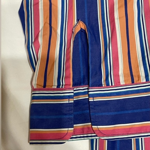 Lauren Ralph Lauren Multi Colored Striped 3/4 Sleeve Button Down 1X Preppy Work - Picture 4 of 13